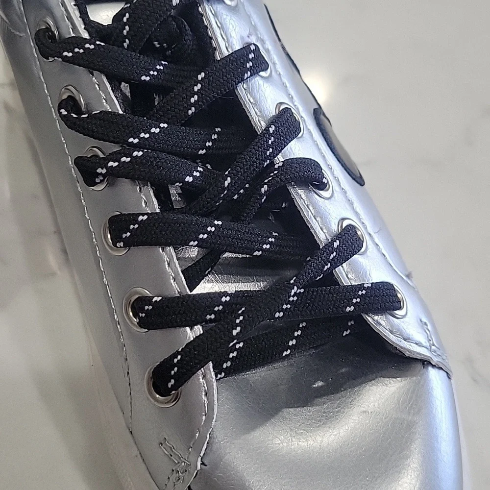 Silver Metallic Disney Mickey Mouse Sneakers Tennis Shoes Sz 7